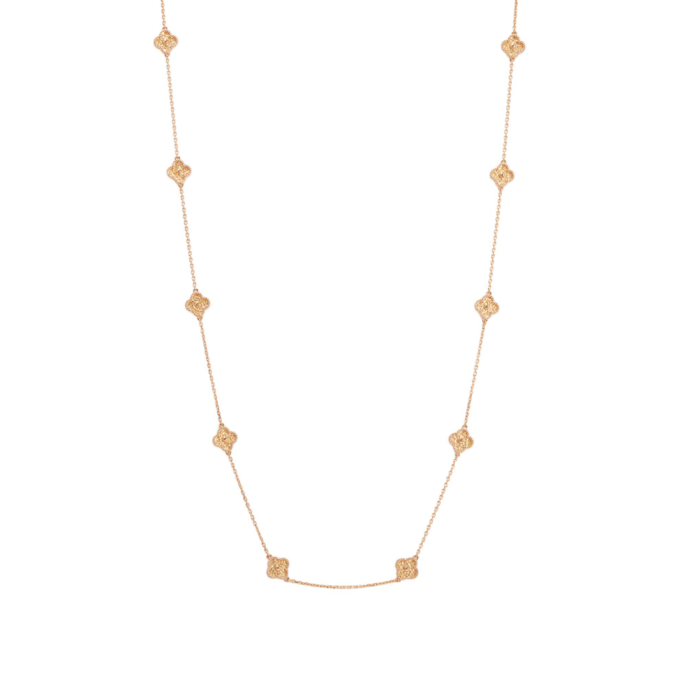 Van Cleef & Arpels Sweet Alhambra Papillon 16 Motifs Necklace 18K Rose Gold VCARO8DG00