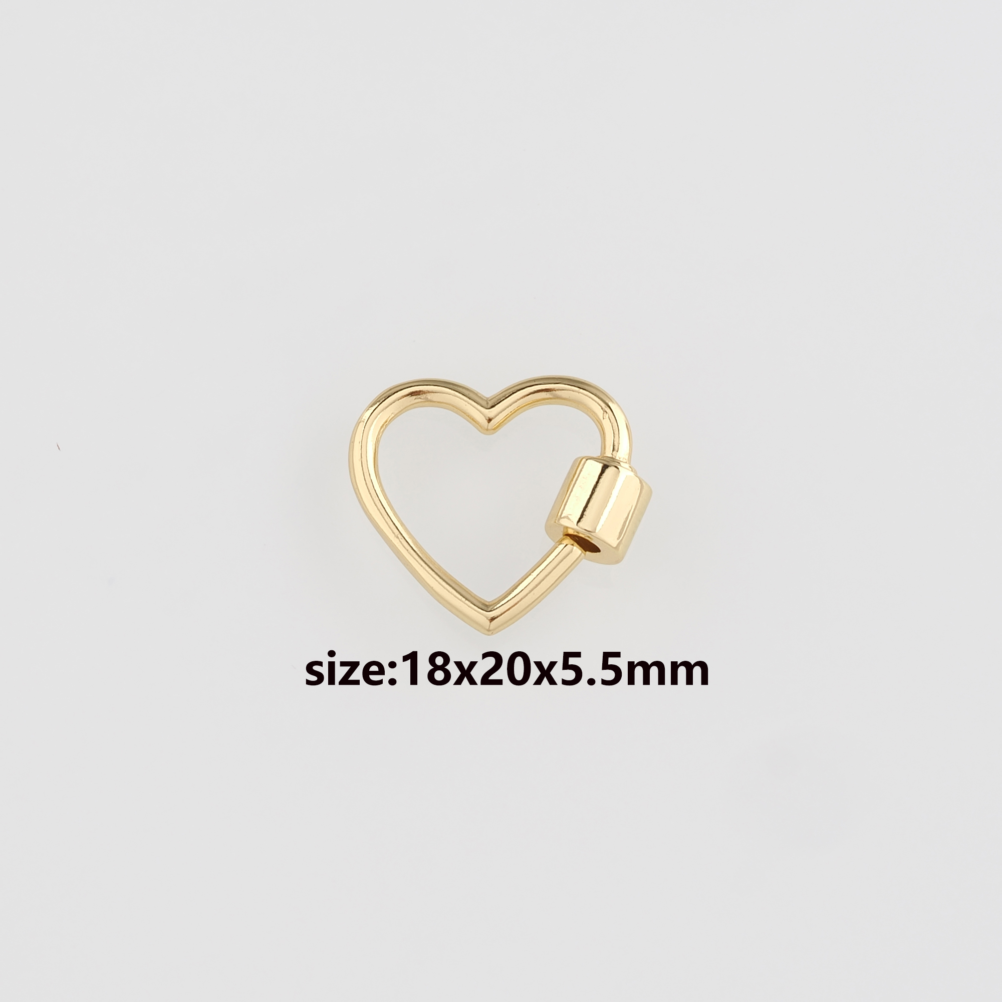 18K Gold Filled Heart Carabiner Clips,Heart Screw Clasp Lock for DIY Jewelry Finding Necklace Bracelet
