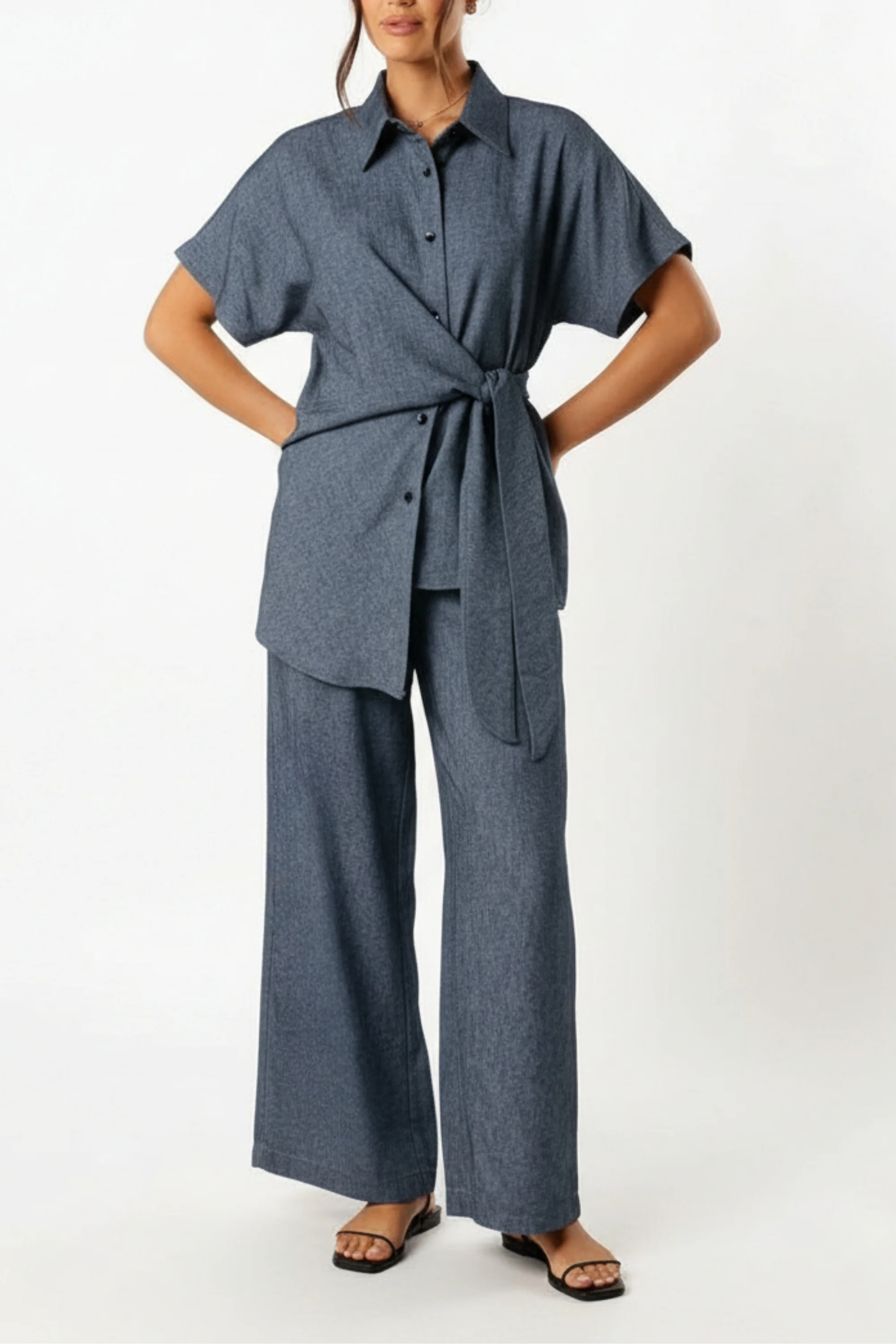 Denim Grey Knot co-ord set