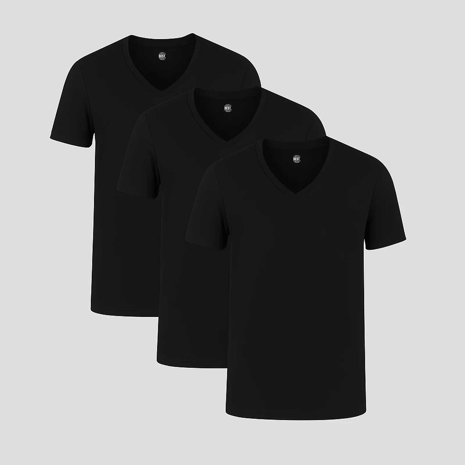 Schwarzes V-Ausschnitt 3er-Pack