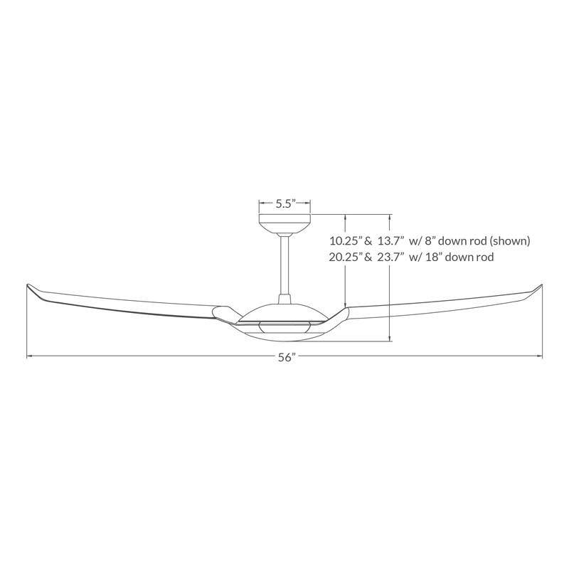 56x22 IC/Air3 DC Ceiling Fan Modern Fan Company White/Black