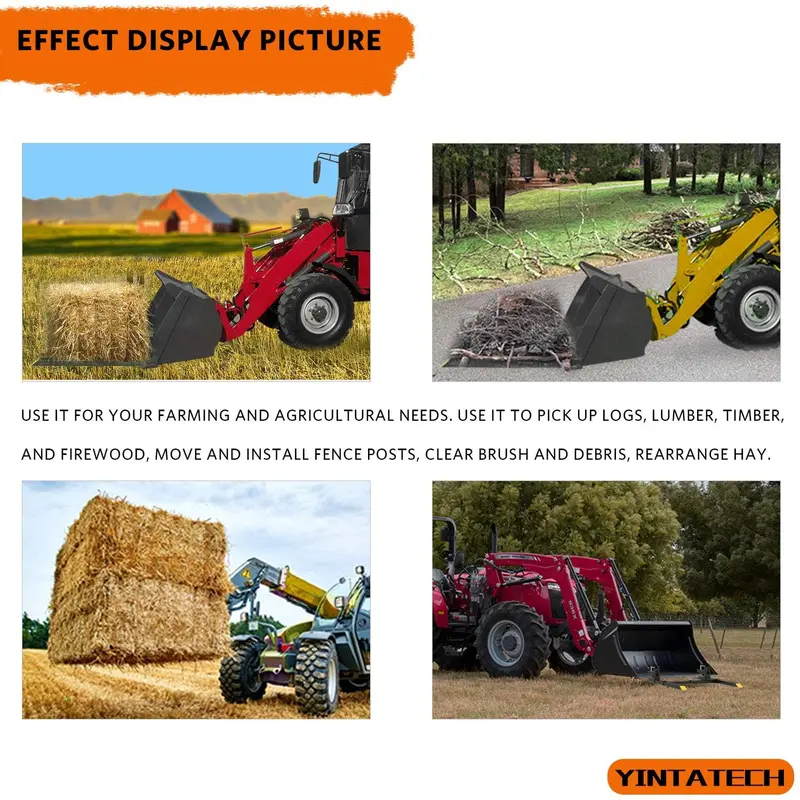 YINTATECH 60-Inch Clamp-On Pallet Forks – 4,000 LB Capacity Tractor Attachment