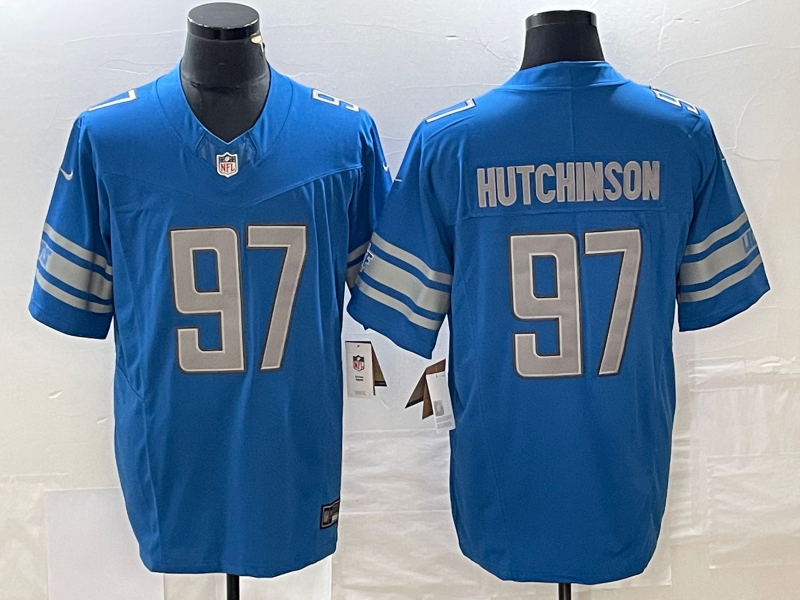 Men's Detroit Lions Aidan Hutchinson #97 Blue Game Jersey