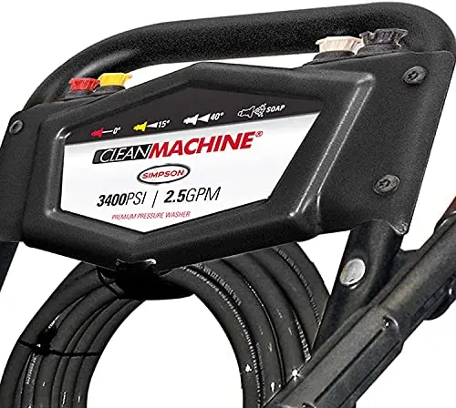 SIMPSON 3400 PSI Gas-Powered Pressure Washer — CRX Engine, 25-Foot Hose, 4 Quick-Connect Nozzles, Reinforced Steel Wand