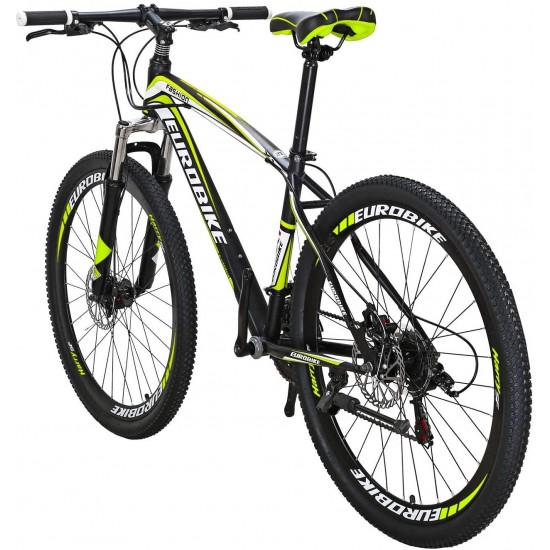 Mountain Bike 21 Speed 27.5 Inch Wheels Shock Absorption Front Fork Dual Disc Brakes for Mens Bicycle