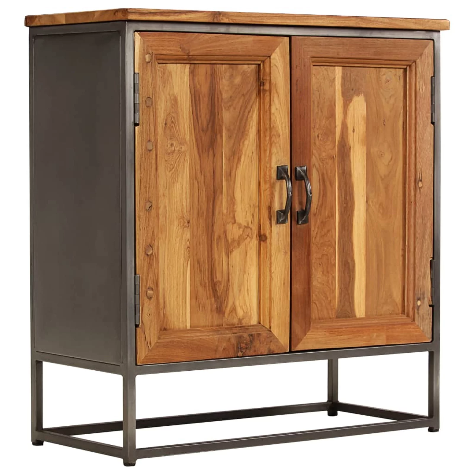 moobody Sideboard with 2 Doors Recycled Teak Wood Storage Cabinet Sofa and Couch End Table for Living Room, Kitchen, Bedroom, Entryway Home Furniture 25.6 x 11.8 x 27.6 Inches (W x D x H)