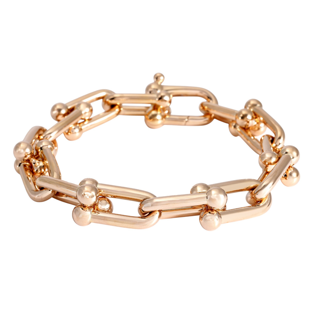Tiffany & Co. Hardware Link Add 1 Frame Bracelet 18K Rose Gold 60153064