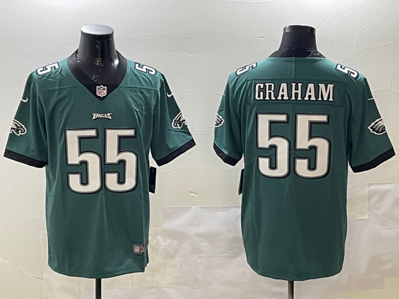 Men's Philadelphia Eagles Brandon Graham #55 Midnight Green Game Jersey