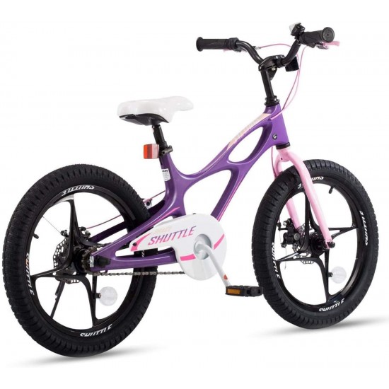 Kids Bike Boys Girls Space Shuttle 14 16 18 Inch Magnesium Disc Brakes Training Wheels Kickstand Black White Purple 3-9 Years Bicycle
