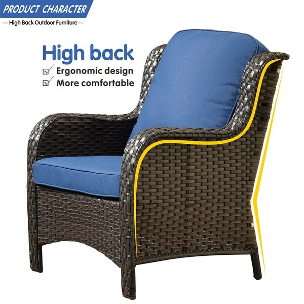 OVIOS 6piece Conversation Wicker Sectional Set with Table