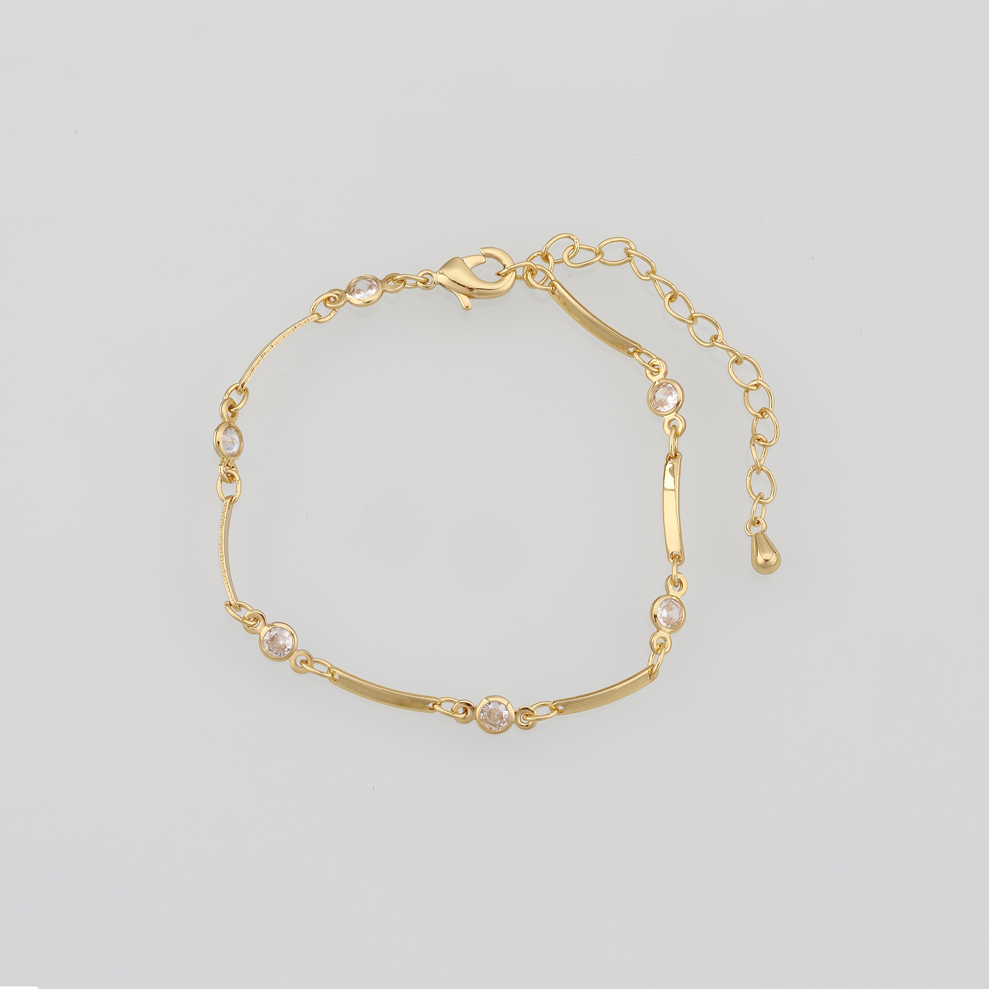 18K Gold Filled Geometric Chain Bracelet,Zircon Bracelet,Gold Chain Bracelet,Ladies Bracelet,Gift For Her