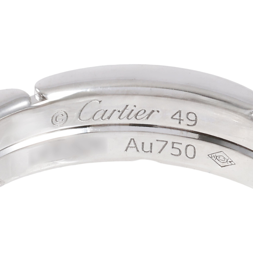 Cartier Mayon Pantale Wedding Ring 2 Companies Semi-pave Setting 18K White Gold Diamond B4098900
