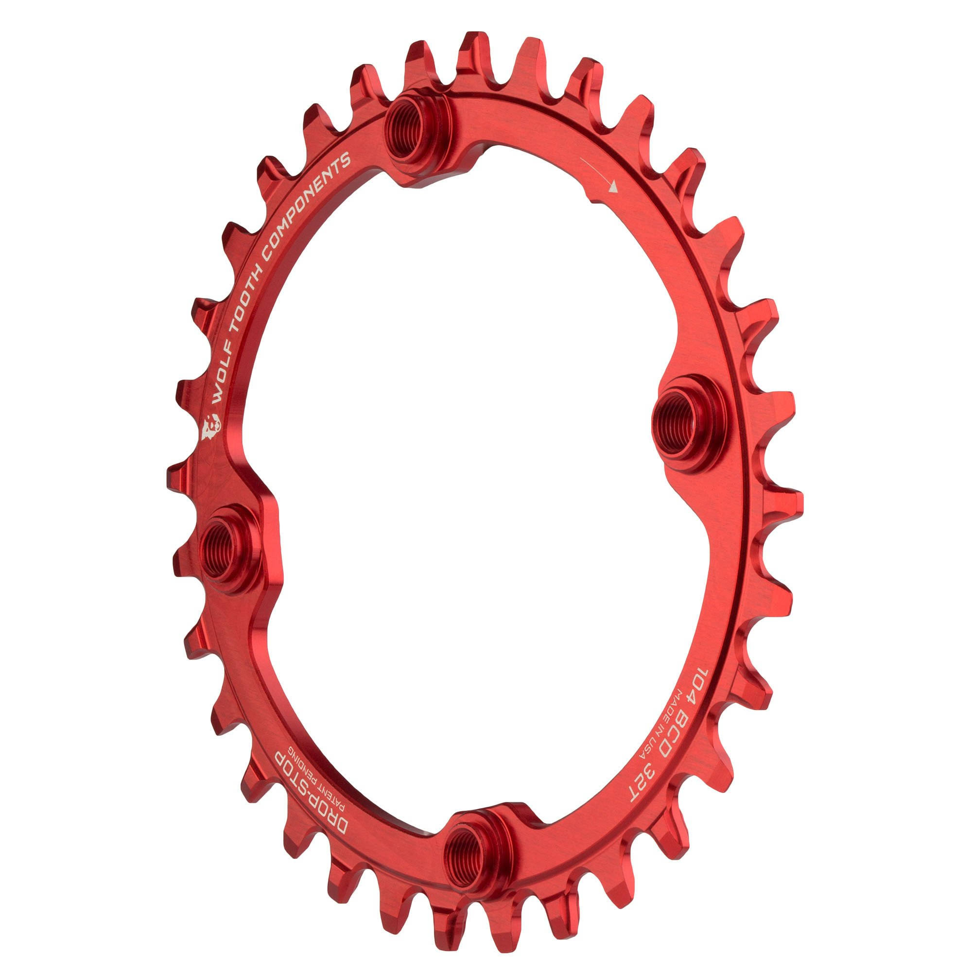 Wolf Tooth Elliptical 104 BCD Chainring - 34T 104 BCD 4-Bolt Requires Shimano 12-Speed Hyperglide+ Chain