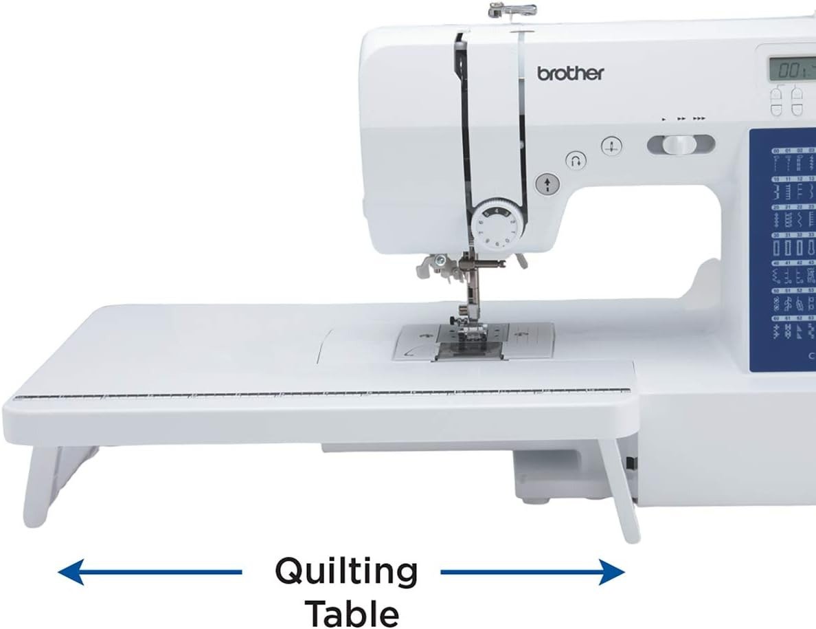 Computerized Sewing and Quilting Machine, 70 Built-in Stitches, LCD Display, Wide Table, 10 Included Feet, White