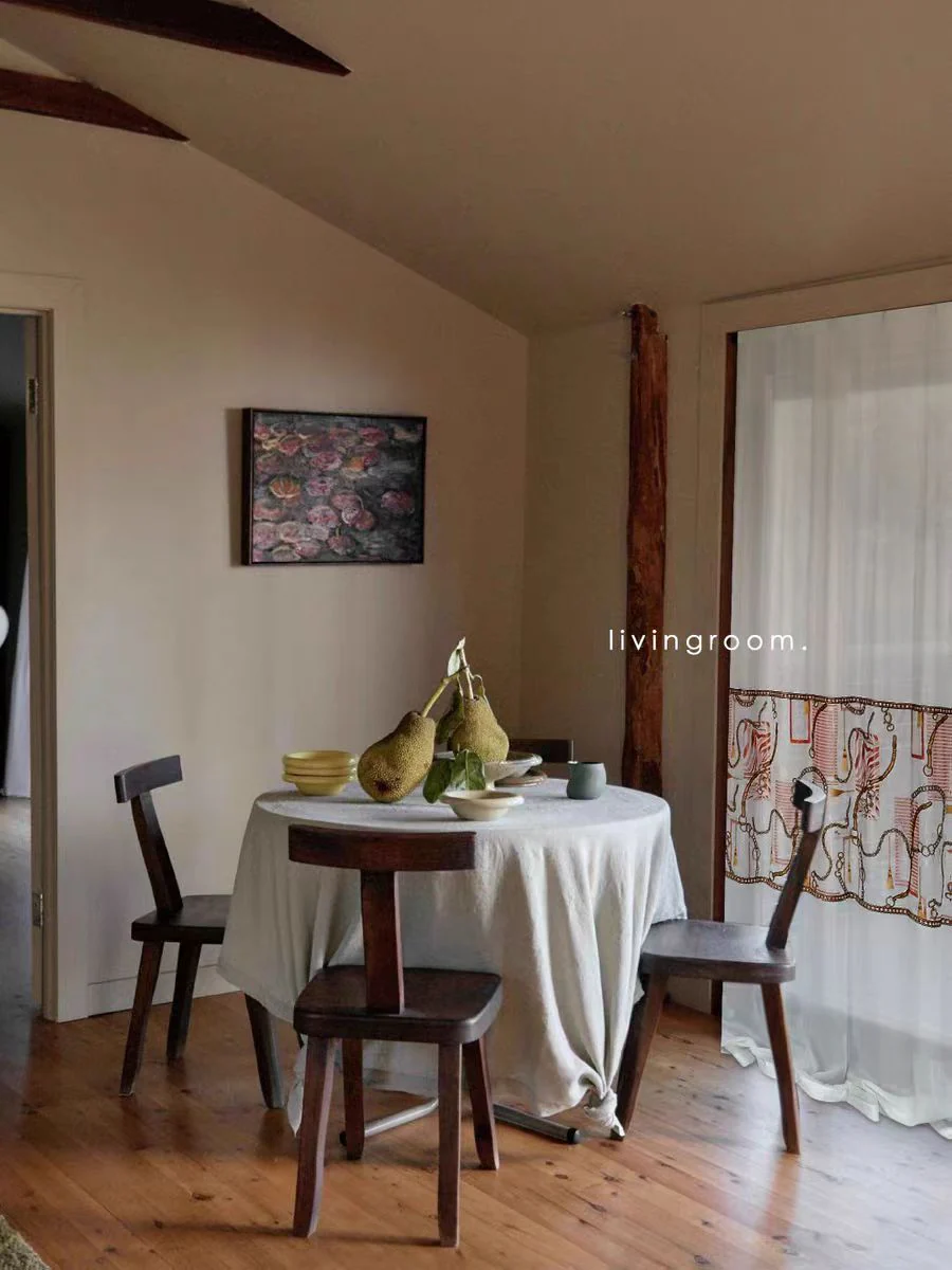 FS007 - Herm@s Artistic Embroidery Soft Light Sheer Curtains Translucent Living Room Bedroom Floor-to-Ceiling Curtains