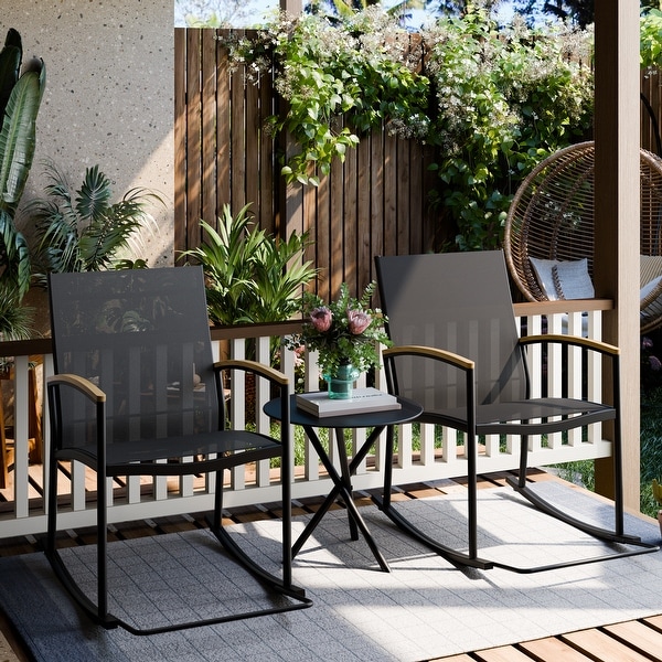 Futzca 3Piece Patio Bistro Sets,Two Chairs with Coffee Table