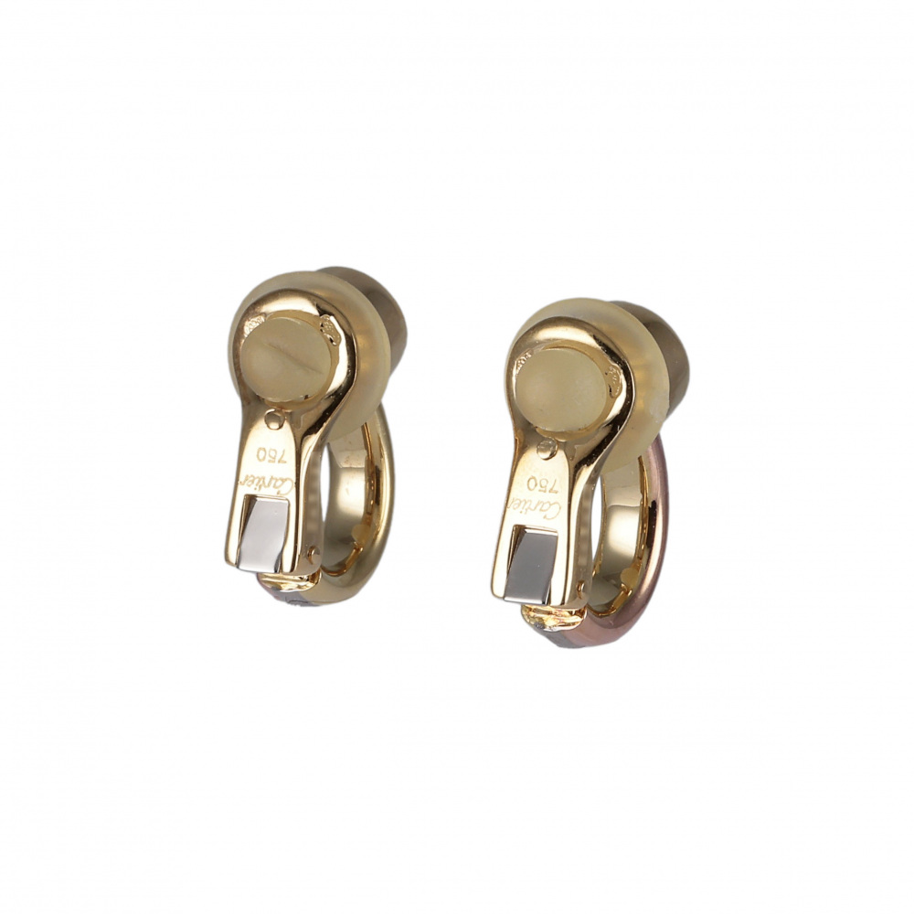 Cartier Trinity Earrings Tri-Gold Ruby