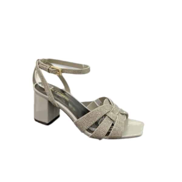 Saint Laurent Tribute Leather Sandals Metallic Silver