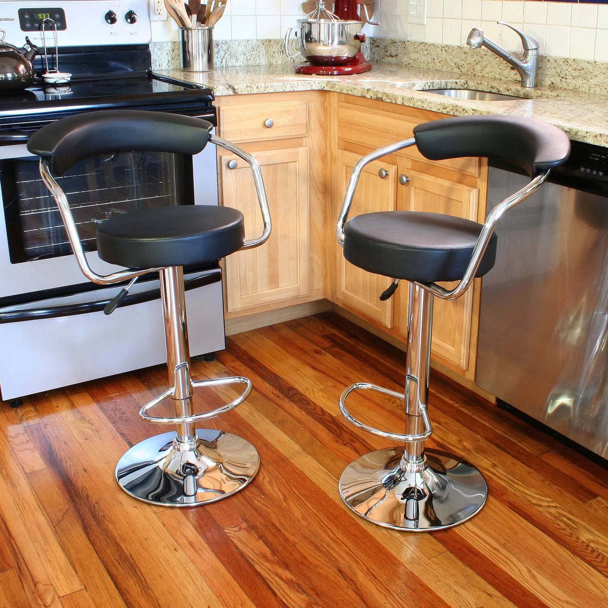 Amerihome 2 Piece Adjustable Height Bar Stool Set