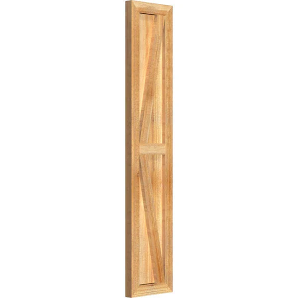 10 3/4x22W x 52x22H TimberCraft Two 5 3/8x22 Boards Framed Board-n-Batten Shutters w/Z-Bar, Rough Sawn Western Red Cedar (Per Pa