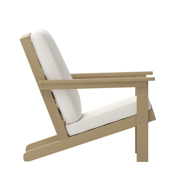 AllWeather Poly Resin Adirondack Style Chair and Cushions