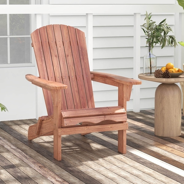 Costway Folding Adirondack Chair Set of 1/4 with High Backrest and Wide