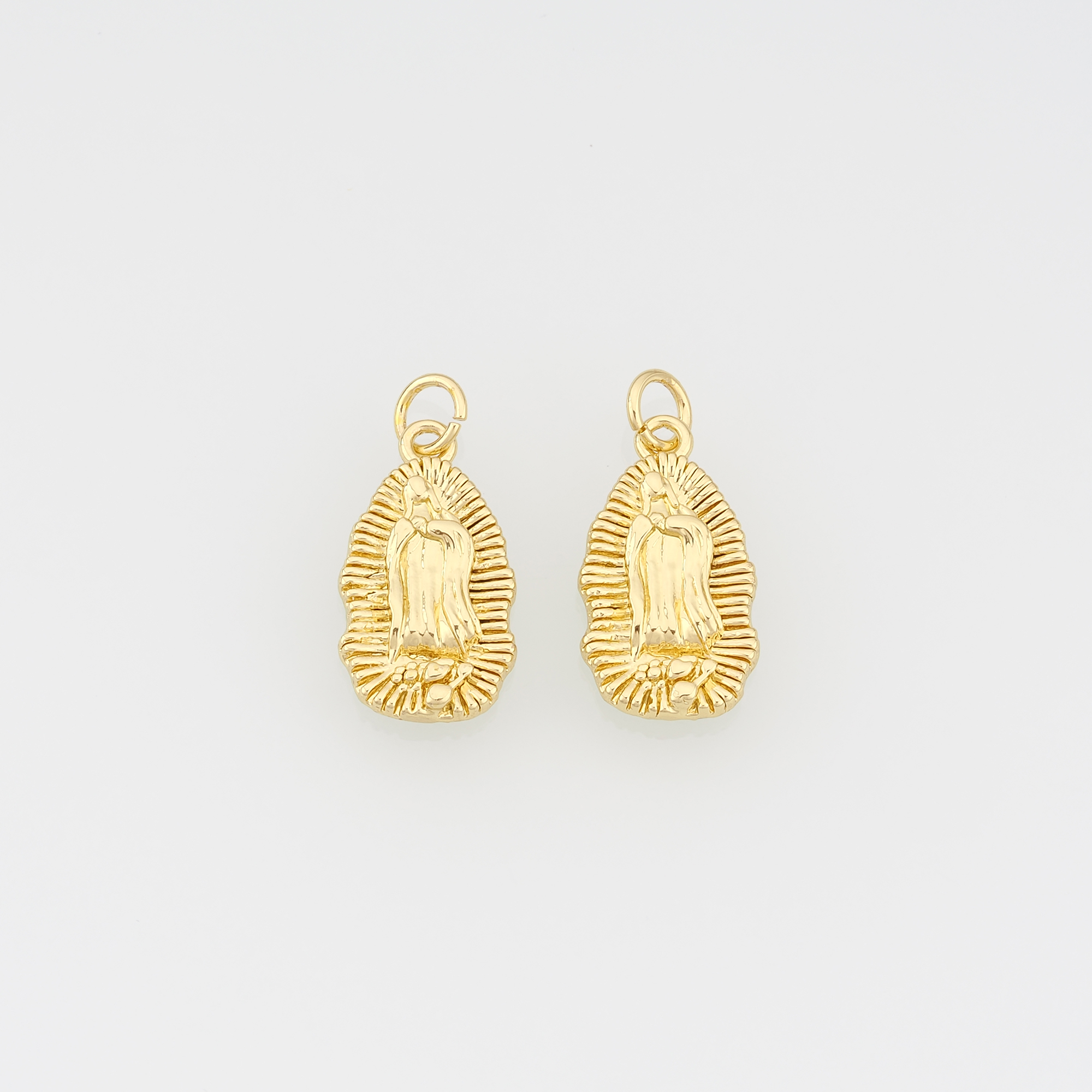 18K Gold Filled Virgin Mary Pendant,Dainty Religious Charm Earrings Necklace for DIY Jewelry Making Supply