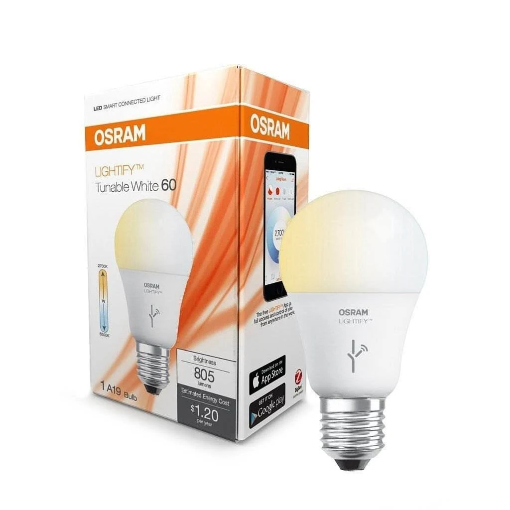Sylvania Osram Lightify 60 Watt A19 Tunable Smart Home LED Light Bulb (4 Pack)
