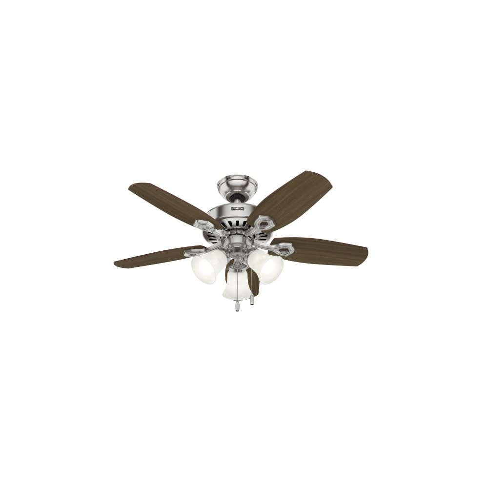 Hunter Builder Ceiling Fan 42 Brushed Nickel Brazilian Cherry;