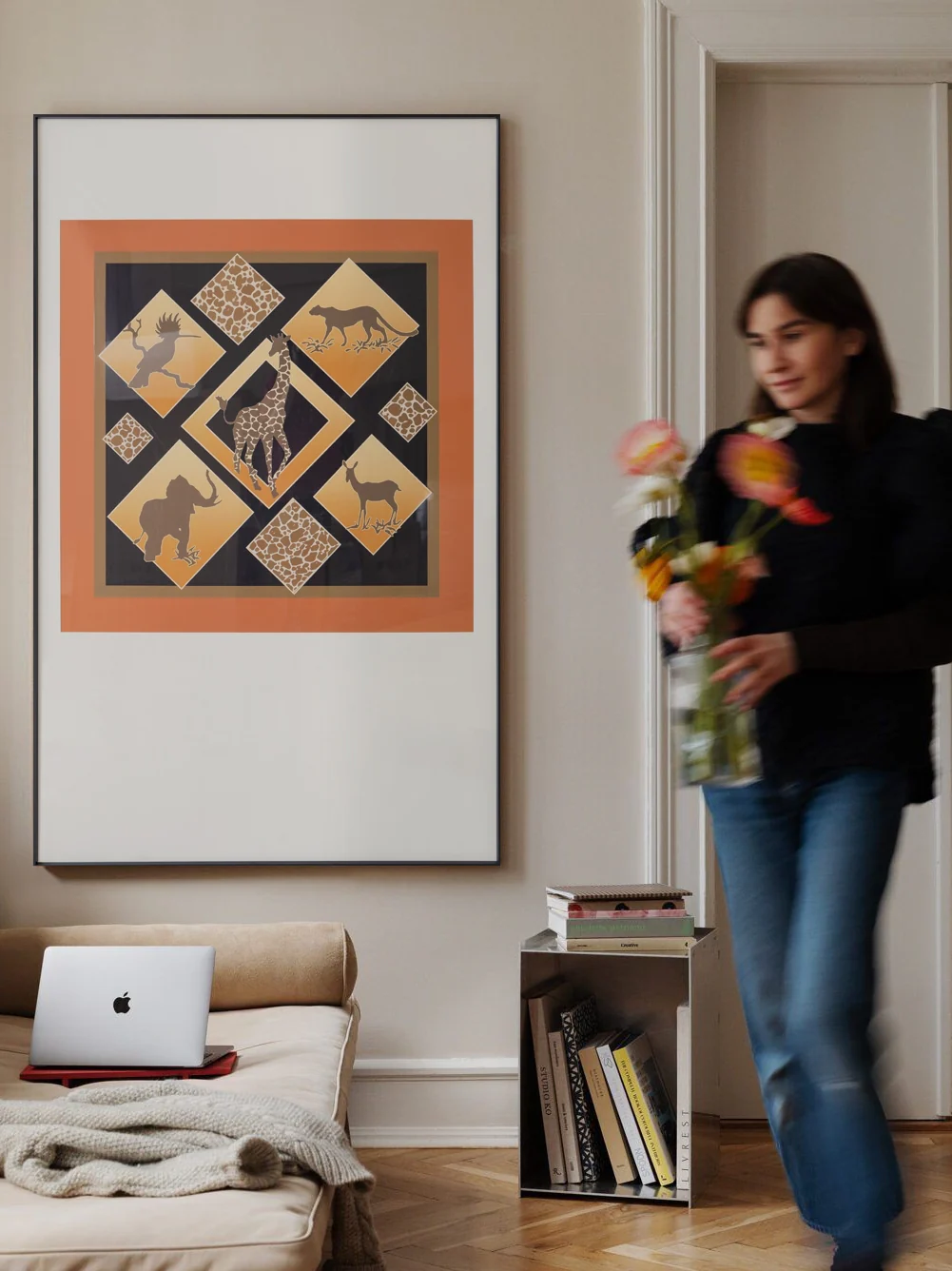 AP094 - Herm@s Vintage Silk Scarf Painting 