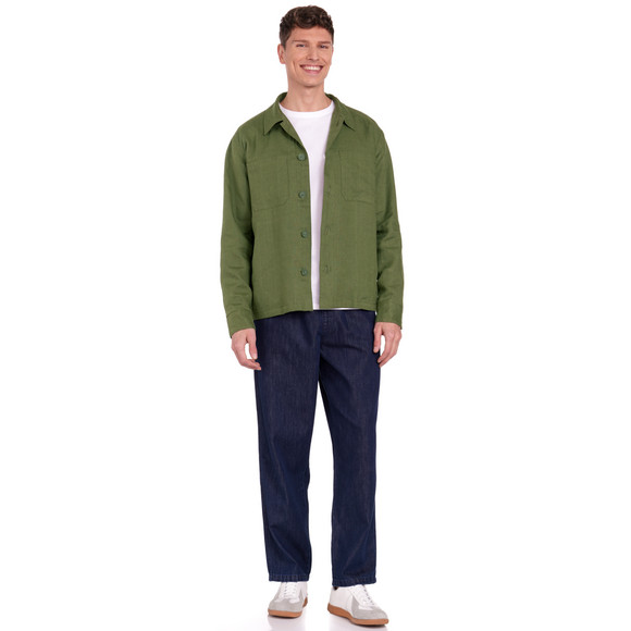 Jonas Nielsen Herren Leinen-Overshirt in Hemd-Optik