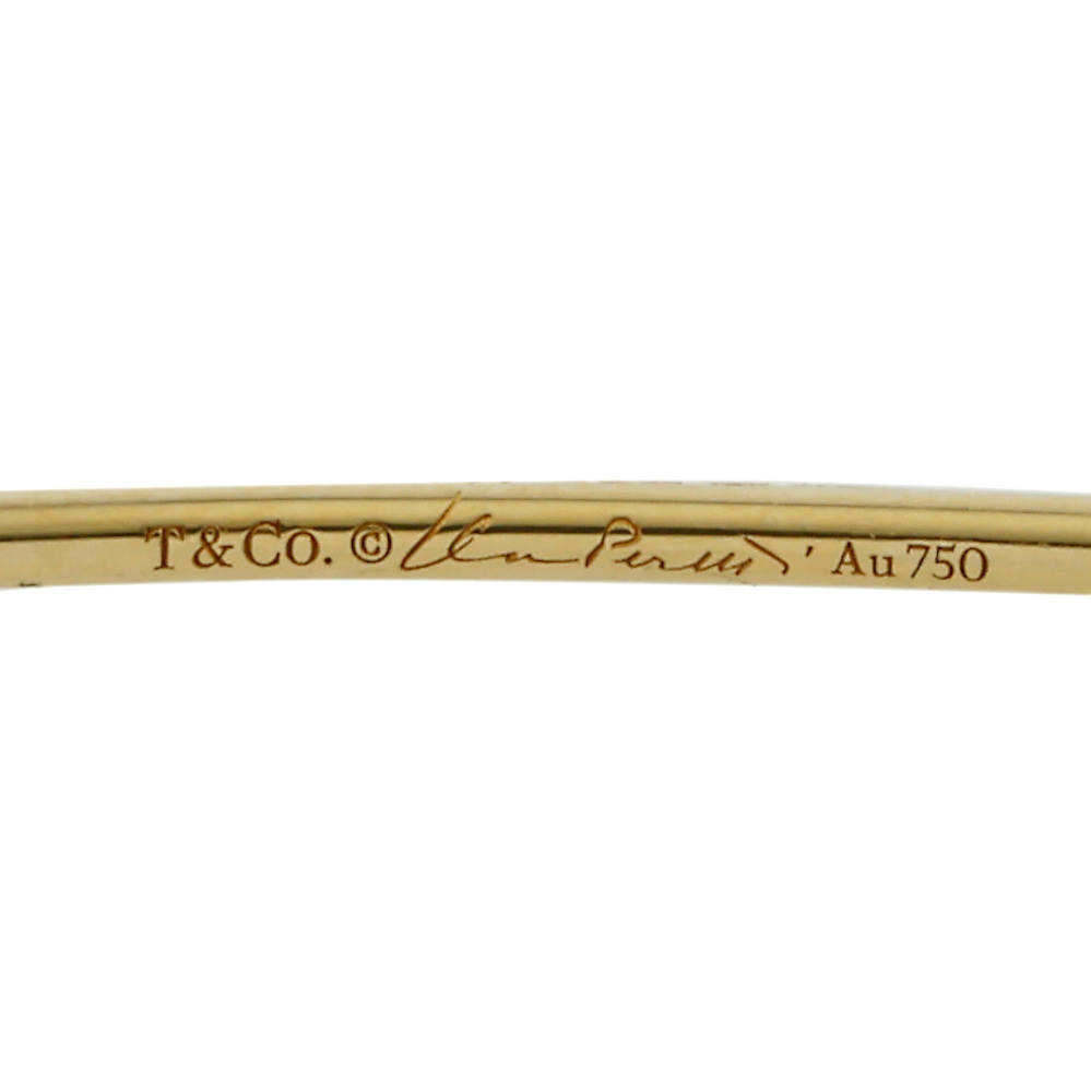 Tiffany & Co. Elsa Peretti Hoop Single Row Bracelet 18K Yellow Gold Diamond 60152217