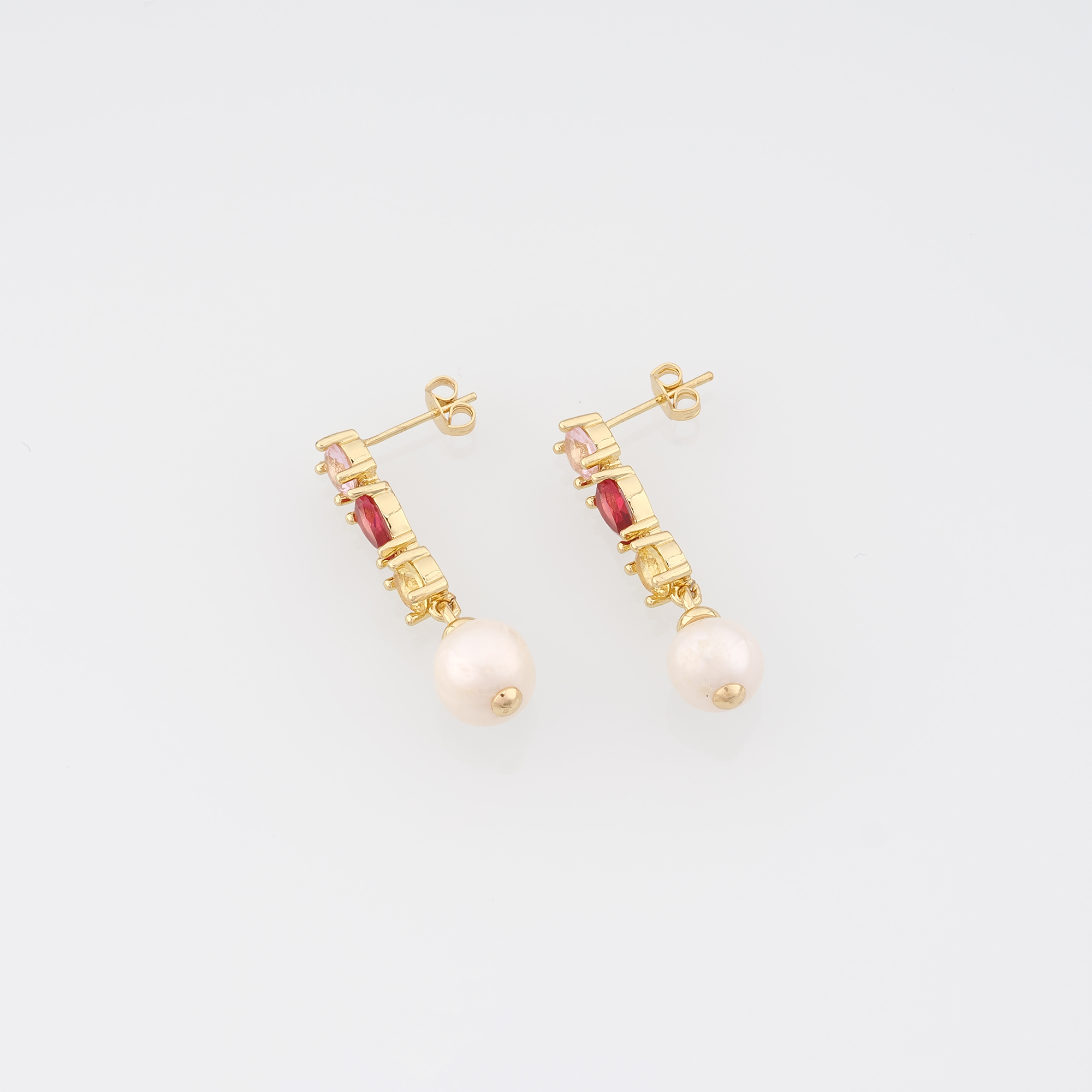 18K Gold Filled Geometric Stud Earrings,Pearl Earrings,Minimalist Earring,Dainty Earrings,Gift for Wife