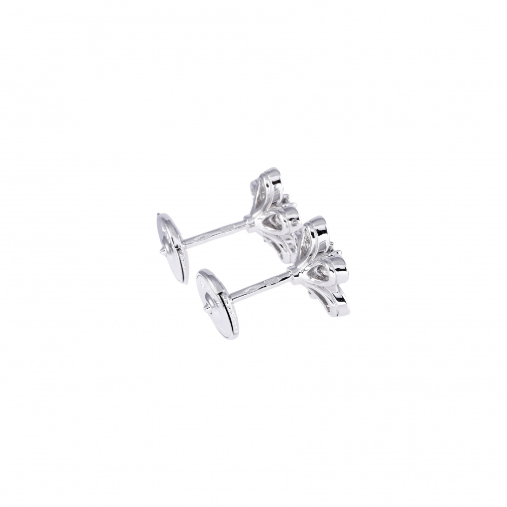 Van Cleef & Arpels Socrates 1 Flower Earrings 18K White Gold Diamond VCARG44100