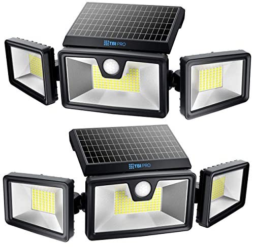 TBI Security Solar Lights Outdoor 216 LED 2200LM, 6500K