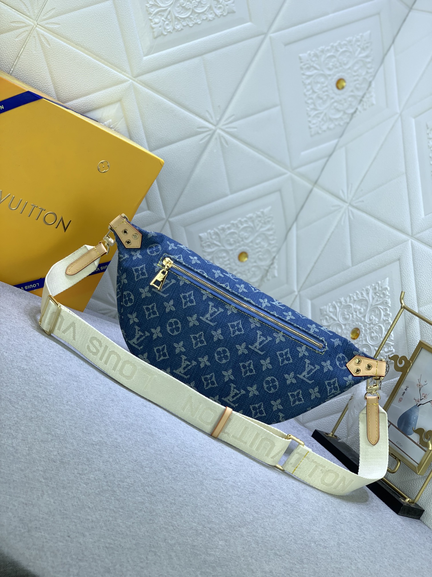 Louis Vuitton Bumbag High Rise Denim Blue 38Cm M46837