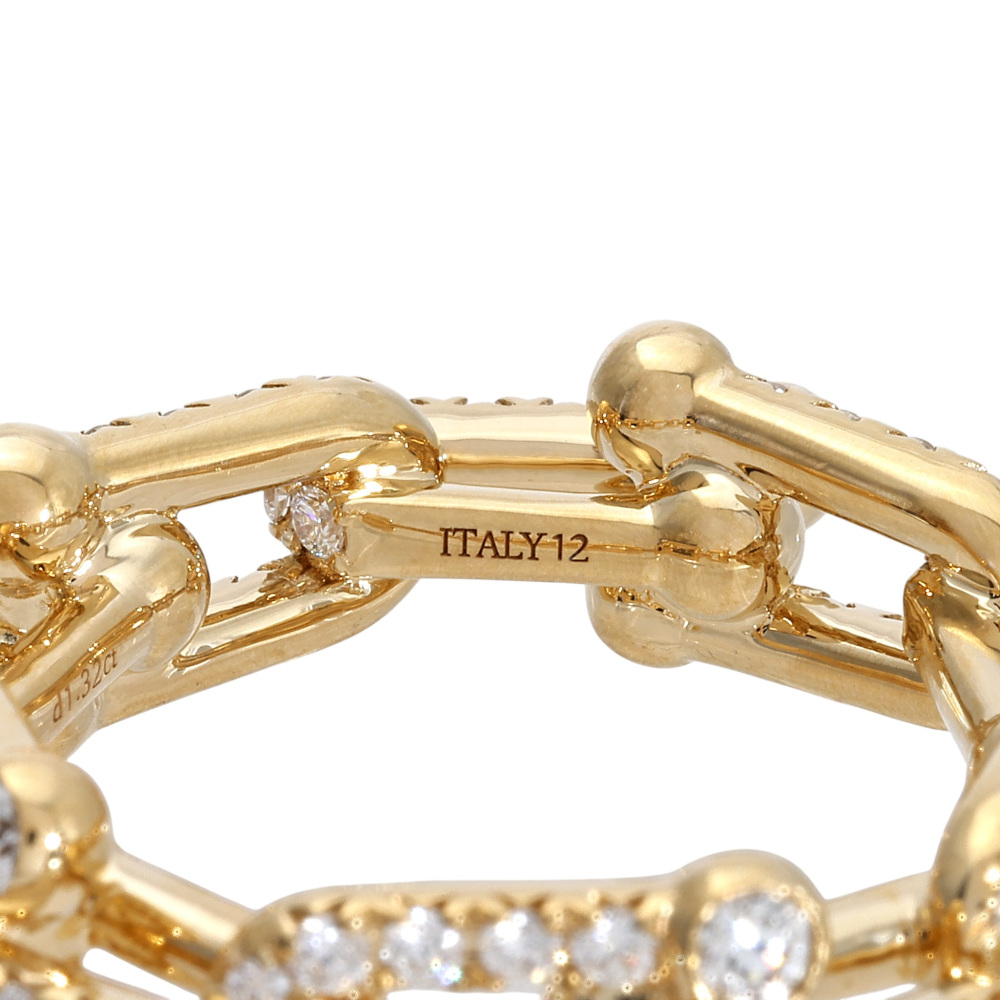 Tiffany & Co. Hardware Link Ring 18K Yellow Gold Diamond 72669819