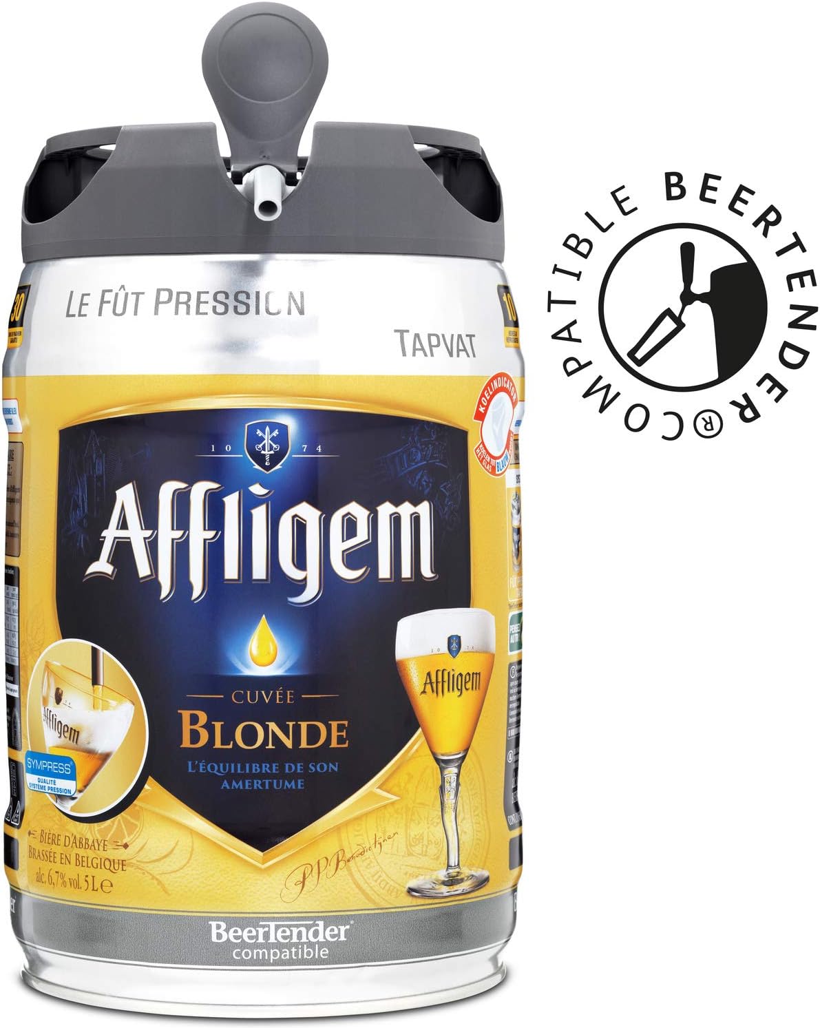 Machine à bière pression, Compatible avec les fûts de 5 L, Tireuse à bière, Pompe à bière, Indicateur température, Indicateur volume restant VB700800