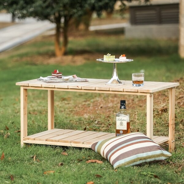 PATIO FESTIVAL AllWEATHER Adirondack Wooden Coffee Table