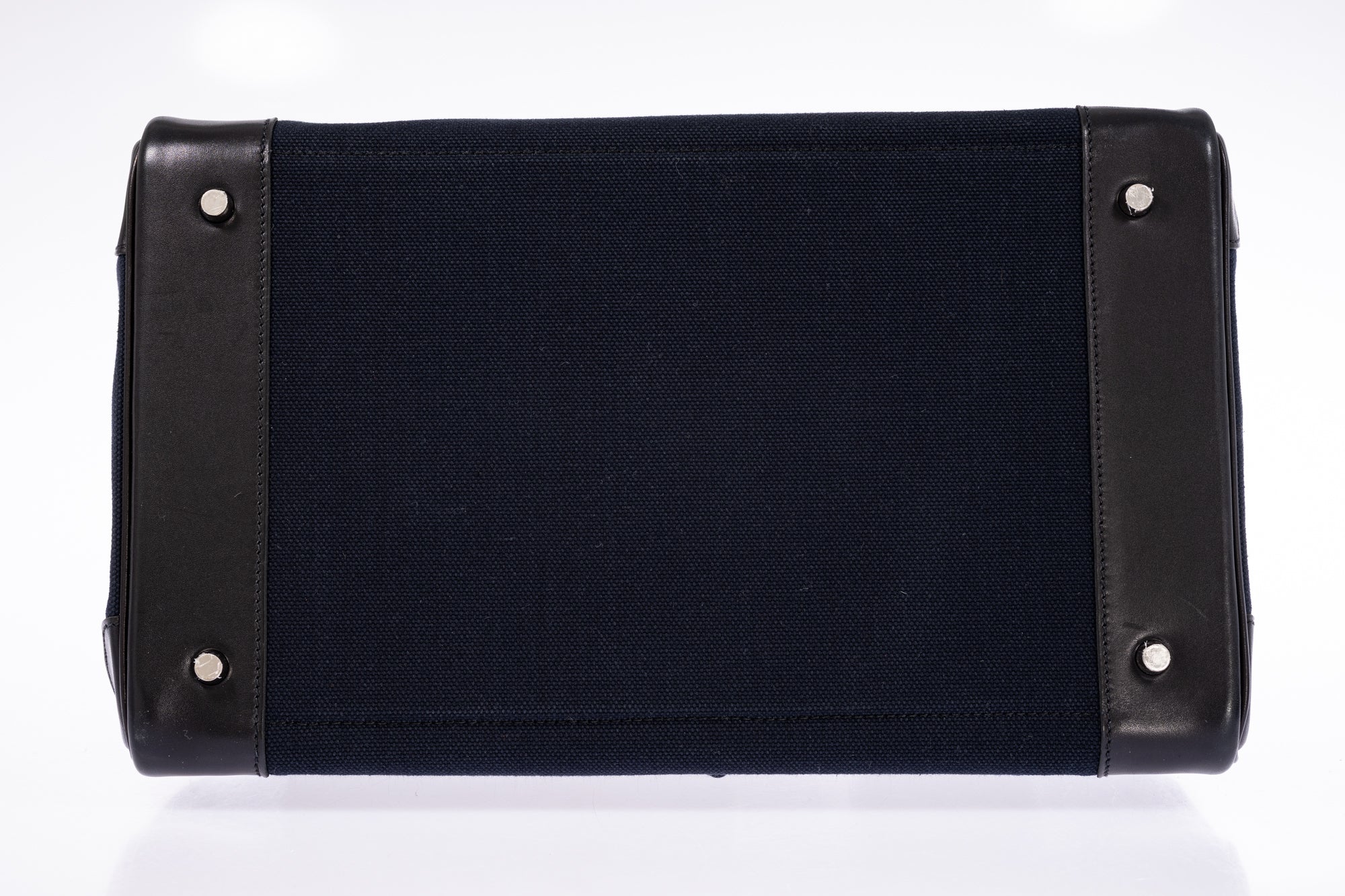 Hermès Cargo HAC Hermès Bleu Marine Toile & Black Box Calf Cargo