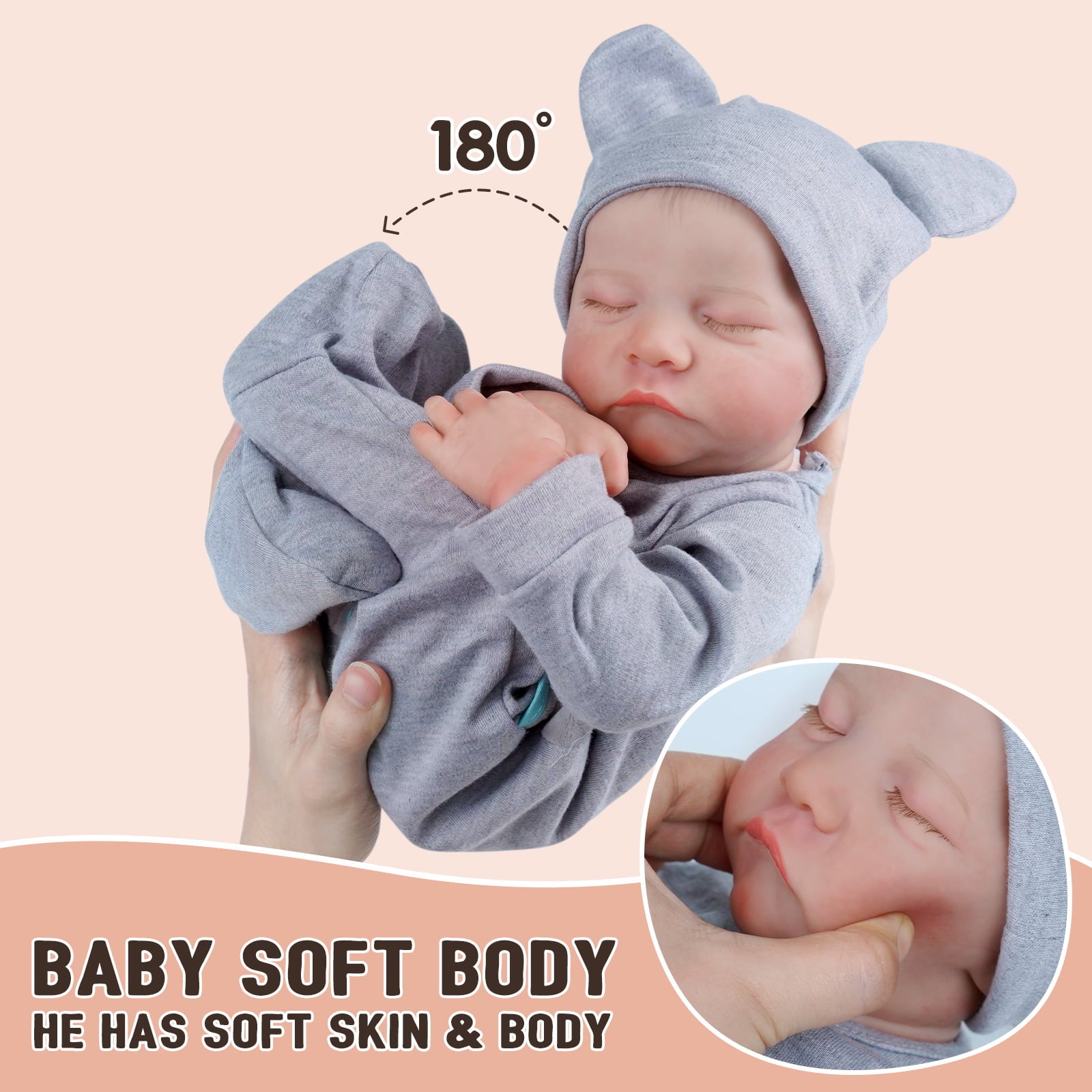 Lifelike Reborn Baby Dolls Boy, 20 inch Realistic Newborn Real Life Baby boy Dolls Soft Full Body Vinyl Baby Dolls with Clothes and Toy Gift for Kids Age 3+
