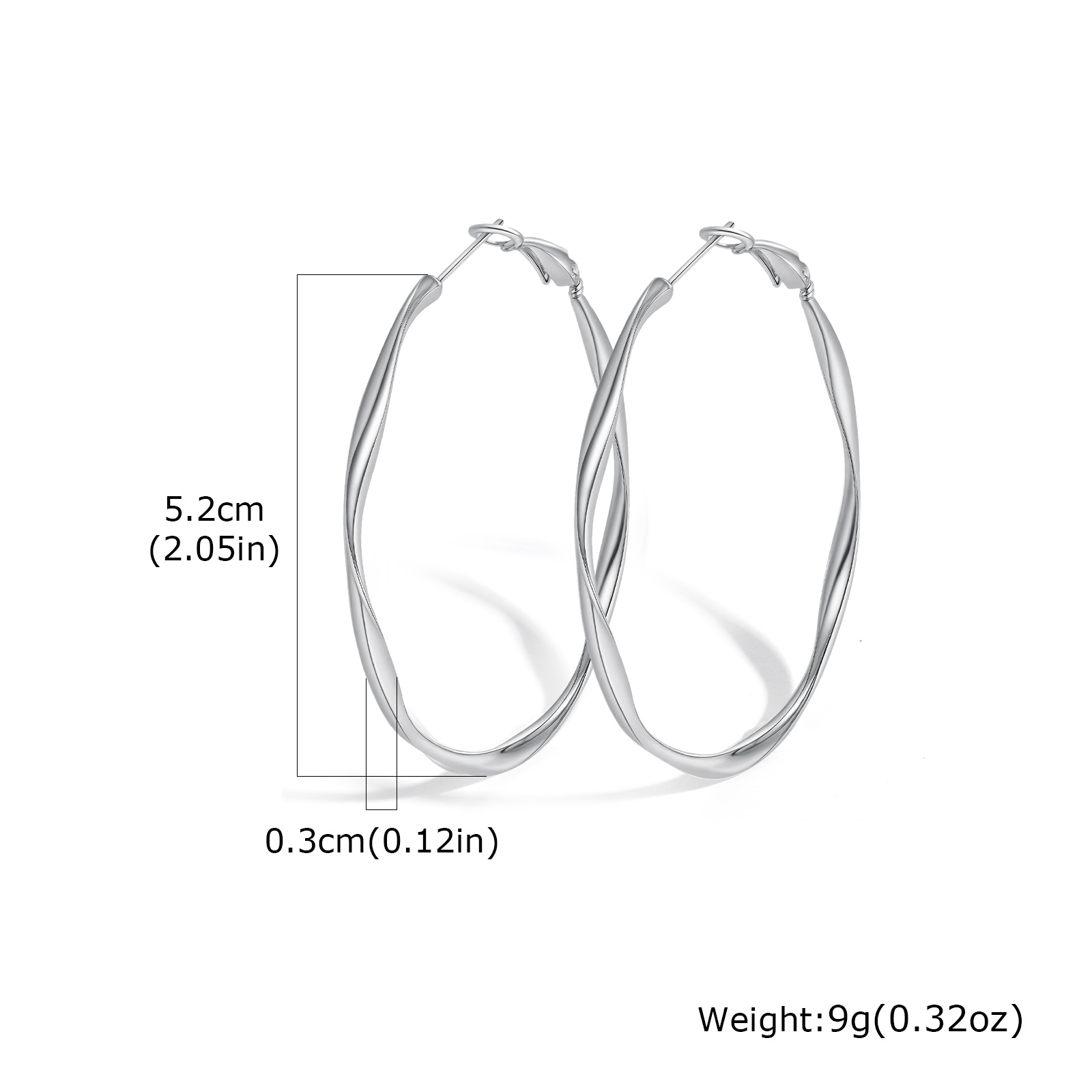 Prjewel Stainless Steel Twist Circle Women Earrings Click-Top Mobius Hoop Hies Earring Tarnish And Nickel Free Mother's Day Gift