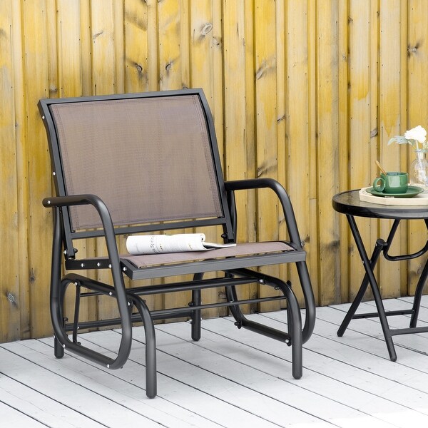 Outsunny Glider/Rocking Chair Set with Breathable Mesh Fabric,Curved Armrest