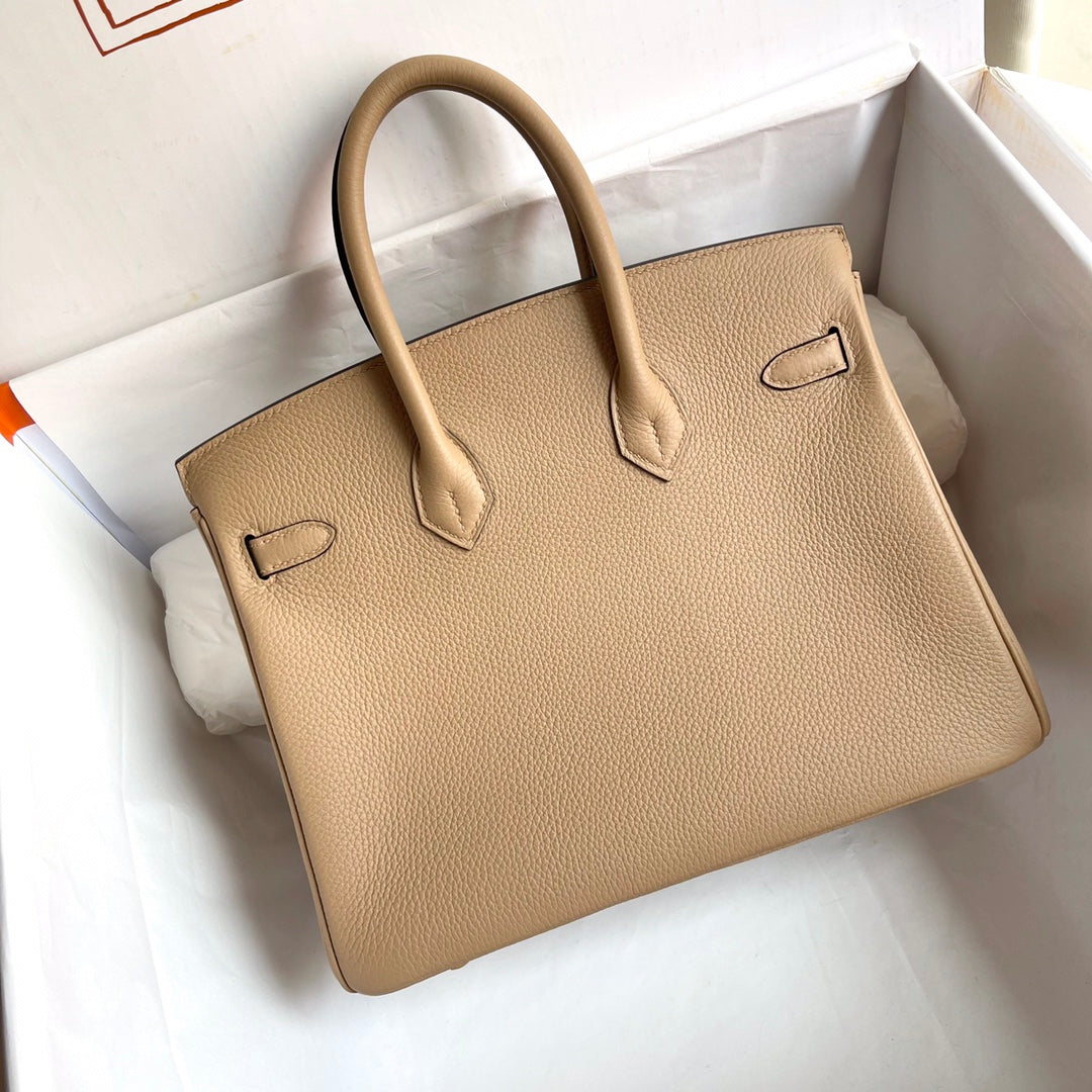 Hermes Birkin 25Cm Beige Togo Leather Gold Hardware