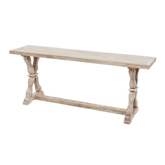 Distressed Farmhouse Wood Bench Brown Olivia amp May