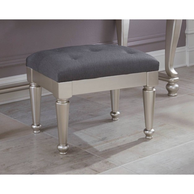 Coralayne Stool Silver Signature Design By Ashley