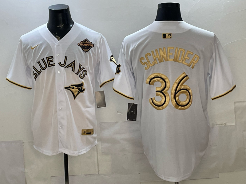 Men's Toronto Blue Jays Davis Schneider #36 White Limited Player Jersey
