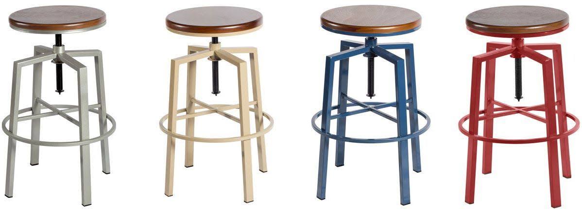 Steve Silver Dorian Backless Adjustable Height Barstool, Beige