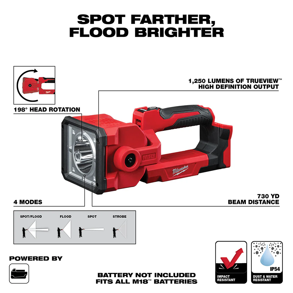2026 Milwaukee 2354-20 M18 Search Light, Bare Tool