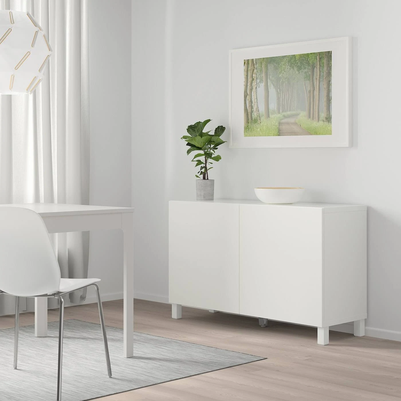 IKEA - BESTÅ Storage Combination with Doors, White/lappviken White, 47 1/4x16 1/2x25 5/8 69324530